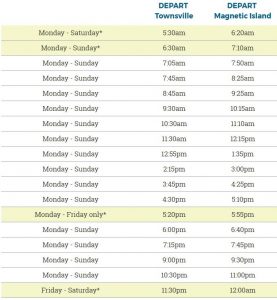 Magnetic Island Ferry Times